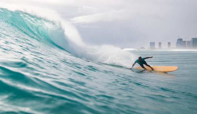 Kai Sallas in a more modern-day Waikiki. Photo: Mike Ito