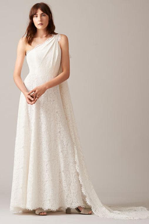 Juliet wedding dress - <a rel="nofollow noopener" href="http://www.whistles.com/women/clothing/dresses/juliet-wedding-dress-24739.html?dwvar_juliet-wedding-dress-24739_color=Ivory#q=juliet&tcgid=root&start=1 " target="_blank" data-ylk="slk:$1130;elm:context_link;itc:0;sec:content-canvas" class="link ">$1130</a>