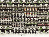 Pandas, pandas everywhere. And a man is in there, too. No, really, trust us. He's in there. Hint: Look for his shoes and then go up. <a href="http://www.galerieparisbeijing.com/main/liubolinworks.asp" rel="nofollow noopener" target="_blank" data-ylk="slk:(Courtesy of Liu Bolin / Galerie Paris-Beijing);elm:context_link;itc:0;sec:content-canvas" class="link ">(Courtesy of Liu Bolin / Galerie Paris-Beijing)</a>