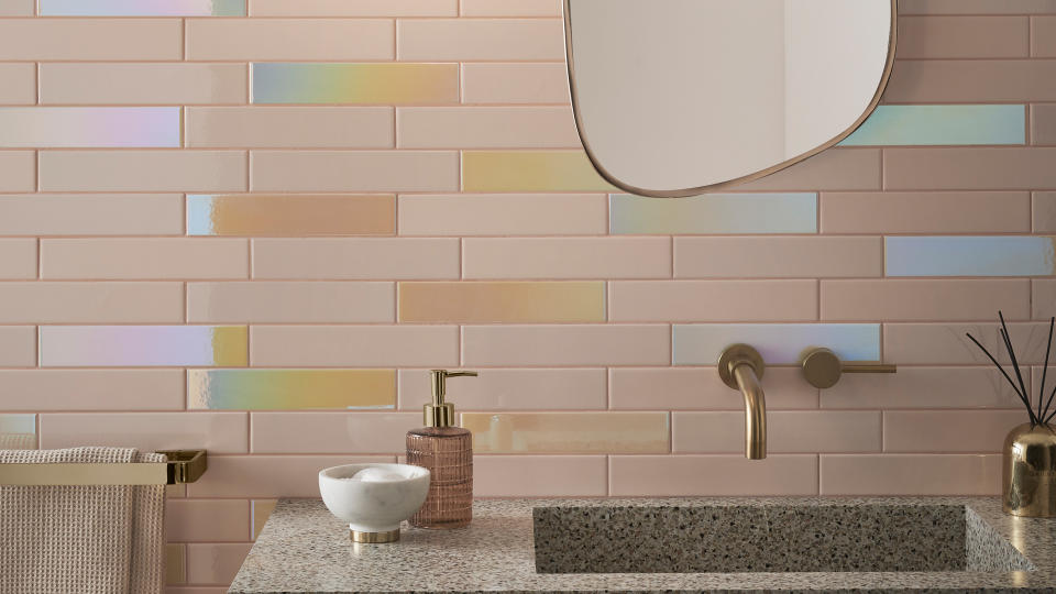 <p> If saturated colors feel too far removed from the classic neutral tones of timeless bathroom decors look to a mix of soft mineral hues, think pastel lilacs, pale blues, and gentle peachy pinks that offer a softer approach to adding an accent color. </p> <p> &#x201C;Adding a rosy tint to conventional Nordic design, Danish Pastel interior design is at the forefront of this movement,&quot; explains Zoe.&#xA0; </p> <p> &quot;This trend is characterized by sorbet colors, curves, and abstract, whimsical shapes. Homeowners can embrace this uplifting style with square tiles, terrazzo, novel grouting, and colorful finishes such as seafoam greens, warm pinks, and clay colors.&#x201D; </p>