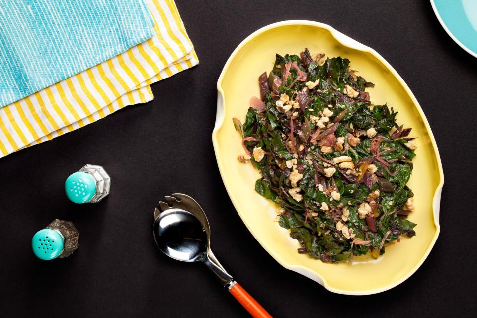 Sautéed Greens with Toasted Walnuts