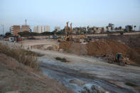 Vehicles work on the construction of the Eden Rock Resort on the south end of Ramlet al Bayda beach, in Beirut, Lebanon, November 20, 2016. Sally Hayde/Thomson Reuters Foundation via REUTERS