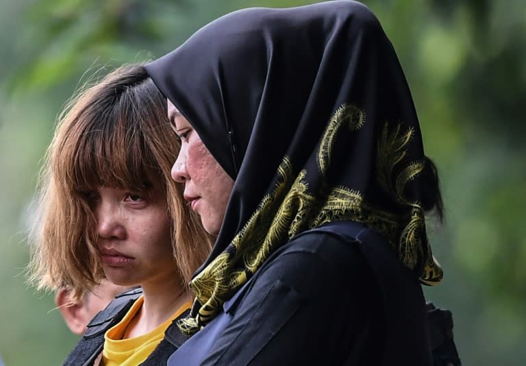 Vietnamese national Doan Thi Huong (L), along with Indonesian Siti Aisyah, is accused of killing Kim Jong-Nam on February 13 at Kuala Lumpur airport