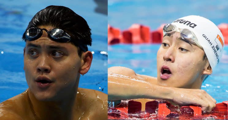 Joseph Schooling and Quah Zheng Wen. Photos: Getty, Red Sports