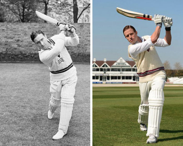 Nick Compton, recreando las fotos y anuncios de su abuelo, Denis Compton