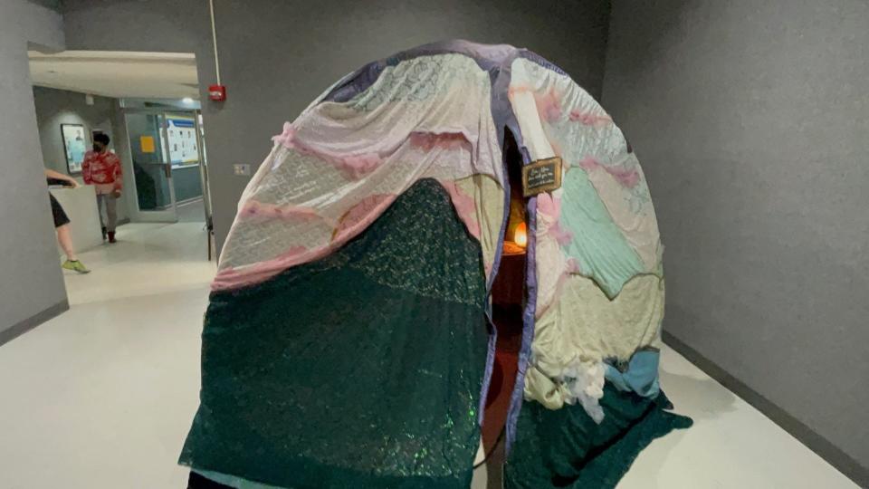 "Expansive" artistic director Connie/Brennan Page Henshaw said this tent serves as a safe space for the trans and nonbinary artists who will be spotlighted in Weizenblatt Gallery through Oct. 28.