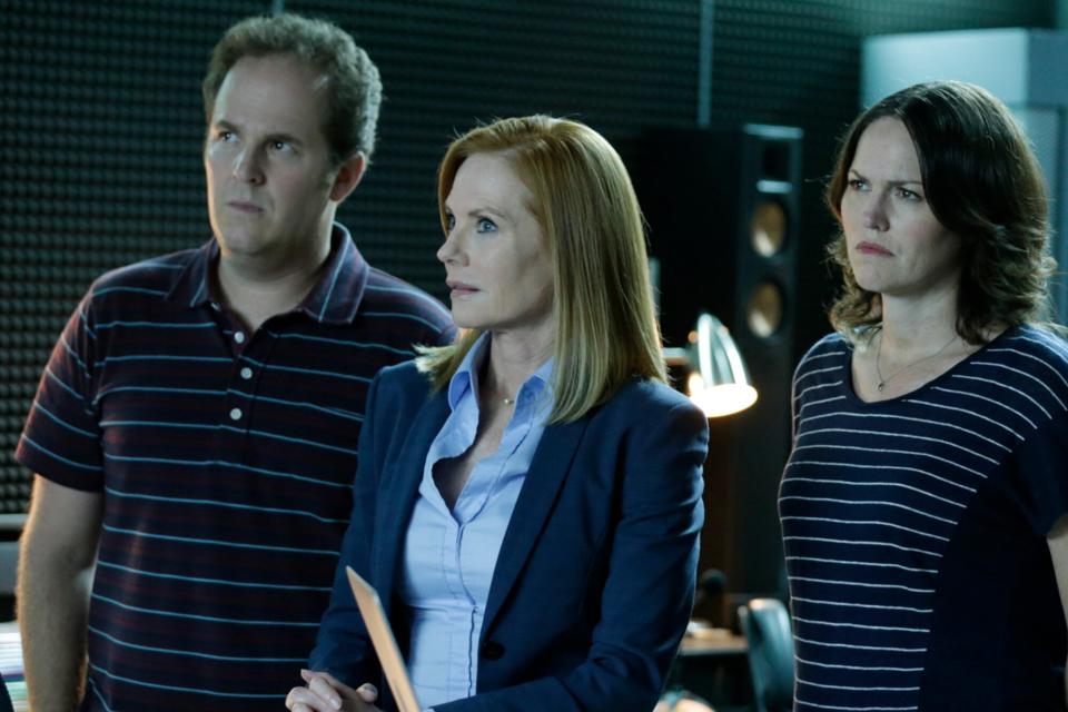 David Berman, Marg Helgenberger, and Jorja Fox on 'CSI: Crime Scene Investigation'