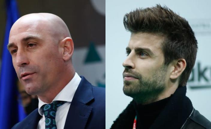 Luis Rubiales y Gerard Piqué.  El presidente de la Real Federación Española de Fútbol (RFEF), y el jugador del FC Barcelona y presidente de Kosmos, Gerard Piqué, habrían pactado una comisión de 24 millones de euros para llevar la Supercopa de España a Arabia Saudí, según revelan una serie de audios entre ambos publicados por 'El Confidencial'