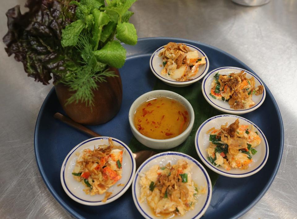 Five 81° NE of Portsmouth serves Banh Beo Lobster, which is Vietnamese rice cakes served with lobster, chives, garlic, fried shallot and sweet and sour sauce.