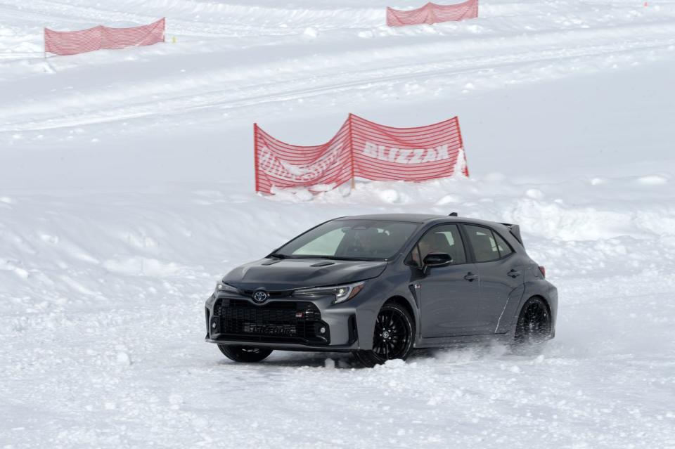 toyota gr corolla at bridgestone winter driving school ice track