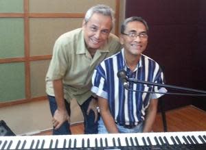 Eddie Munji III (right) with Jim Paredes at Radio Repuiblic. (Photo courtesy of Jim Paredes)