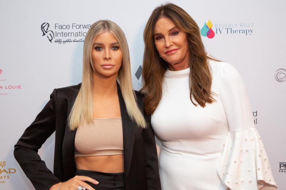 Hutchins and Jenner arrive for the Face Forward International 10th Annual Gala earlier this year (Getty)