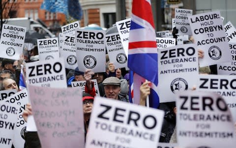 The Campaign Against Anti-Semitism rally in April 2018 - Credit:  TOLGA AKMEN/ AFP