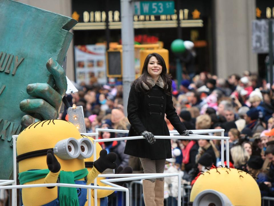 Miranda Cosgrove at the Macy's thanksgiving day parade 2010