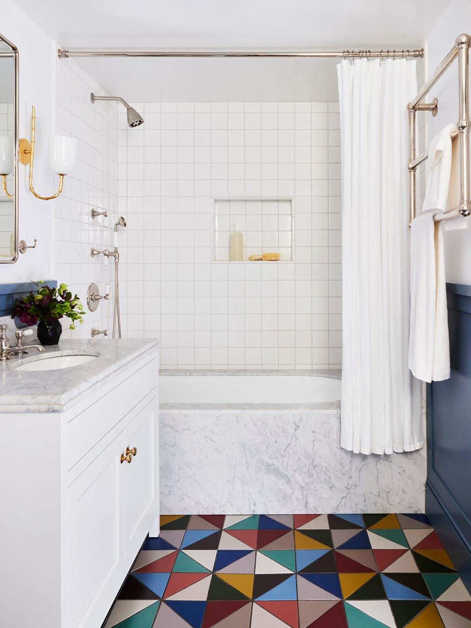 colorful bathroom floor tile