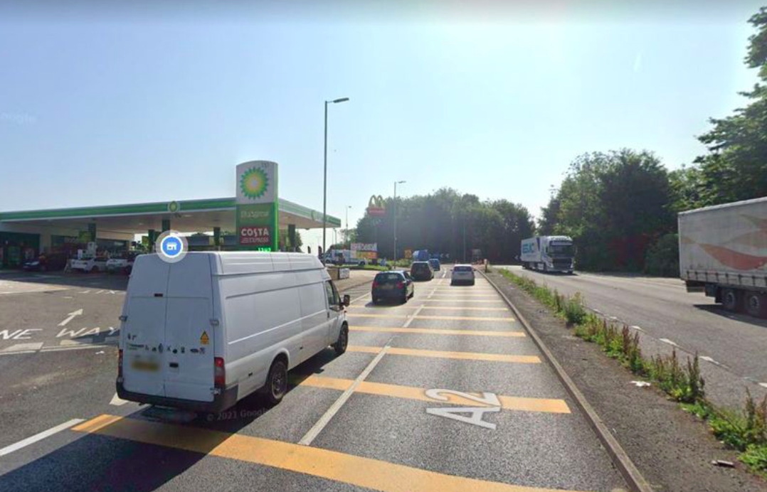 The incident took place at a petrol station in Dover Road, Whitfield. (Reach)