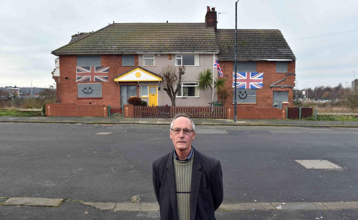 Charlie Wright's property was the only house to survive council demolition on his estate in Birkenhead after he refused to move out. (Reach)