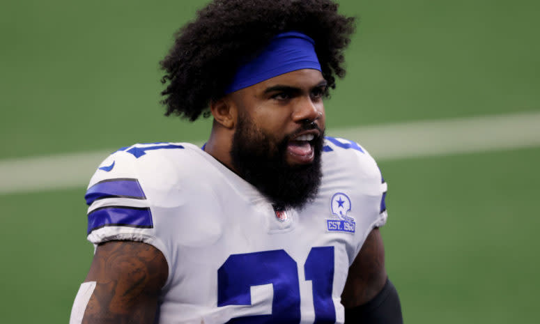 Dallas Cowboys running back Ezekiel Elliott at AT&T Stadium.