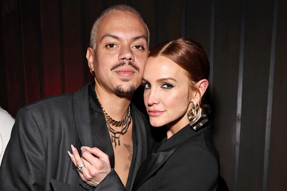 <p>Jamie McCarthy/Getty</p> Evan Ross and Ashlee Simpson Ross