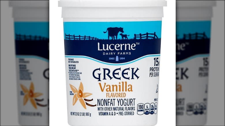 Lucerne Vanilla Greek yogurt tub