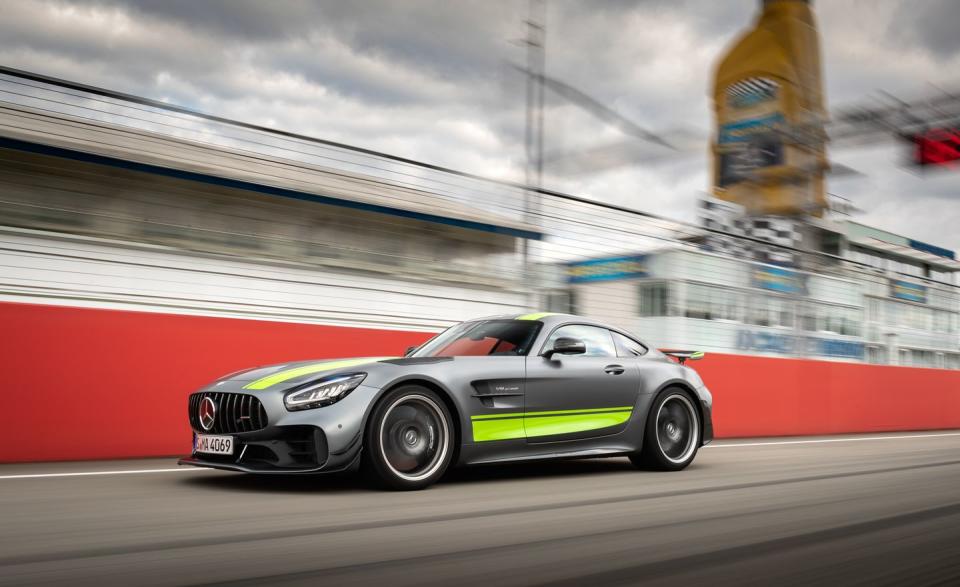 <p>With Mercedes-AMG factory driver Maro Engel behind the wheel, the GT R Pro lapped the 12.9-mile Nürburgring Nordschleife some six seconds quicker than the non-Pro GT R. </p>