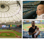 <div class="caption-credit"> Photo by: Becka Robinson</div><b>Take Me Out To The Ballgame <br></b> Take baby out to a local sporting event. For us, that meant a Devil Ray's baseball game. Dad even bought a little baby baseball cap so our son could show his team spirit! <br> <b><i><a rel="nofollow noopener" href="http://www.disneybaby.com/blog/10-of-the-best-dad-daddy-papa-tees-featuring-fun-humorous-sayings/?cmp=ELP|dbaby|lp|YahooShine|Main||100112|||famE|||" target="_blank" data-ylk="slk:Related: 10 hilarious T-shirts for the proud papa;elm:context_link;itc:0;sec:content-canvas" class="link ">Related: 10 hilarious T-shirts for the proud papa</a></i></b>