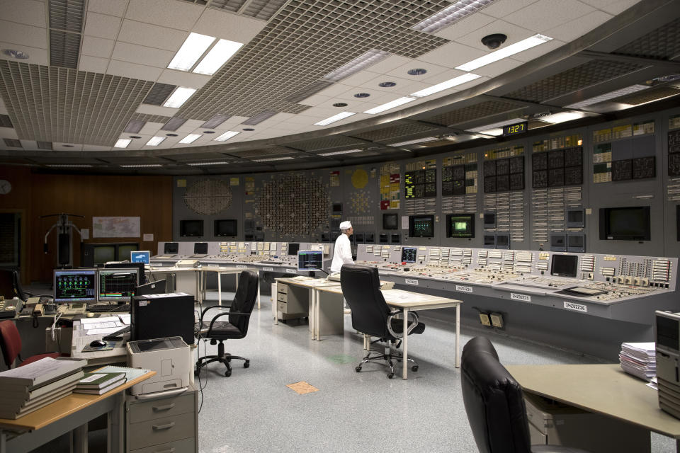 In this photo taken on Tuesday, July 16, 2019, a specialist works at the control panel of the Ignalina nuclear power plant (NPP) in Visaginas some 160km (100 miles) northeast of the capital Vilnius, Lithuania. The HBO TV series “Chernobyl” featuring Soviet era nuclear nightmares is drawing tourists to the atomic filming locations and helping Lithuania grow as a tourist destination. (AP Photo/Mindaugas Kulbis)