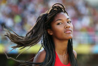 <p>Tara Davis of the USA in action during the Girls Long Jump Final on day five of the IAAF World Youth Championships, Cali 2015 on July 19, 2015 at the Pascual Guerrero Olympic Stadium in Cali, Colombia. (Photo by Patrick Smith/Getty Images for IAAF)</p> 