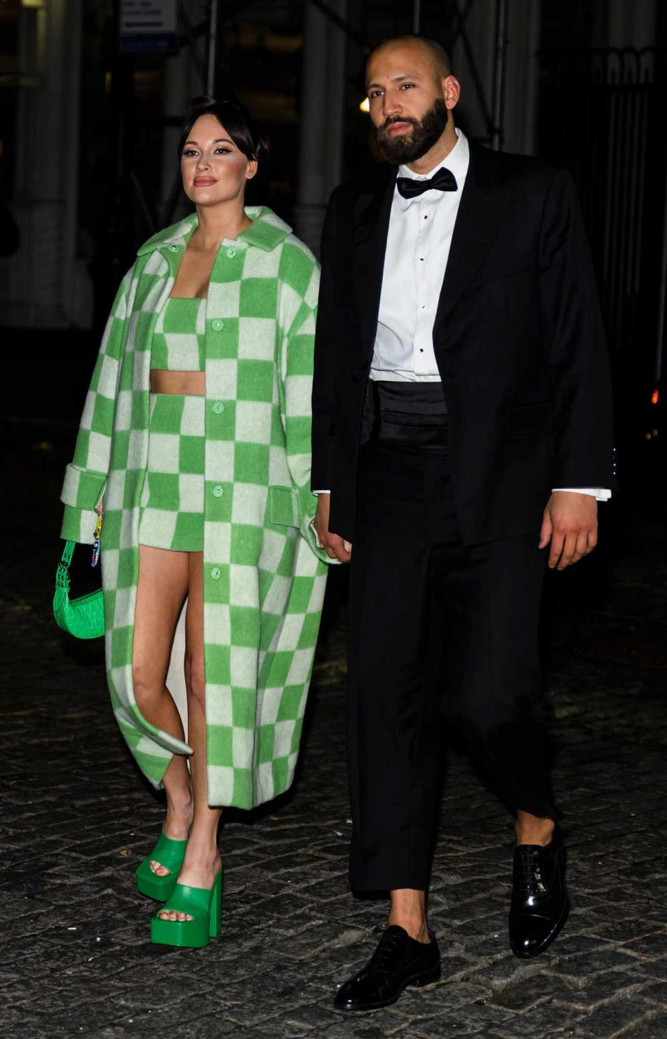 Kacey Musgraves (L) and Cole Schafer attend an after party for the 2022 Met Gala Celebrating "In America: An Anthology of Fashion" at Zero Bond on May 02, 2022 in New York City