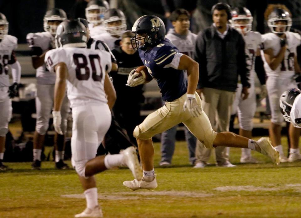 Mission Prep running back Jack Susank carries the ball in the first half of the Royals’ 42-7 win over St. Francis of Watsonviille on Sept. 10, 2021. Susank is one of the choices for player of the year.