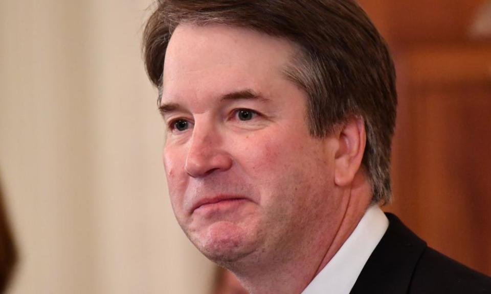 US-POLITICS-JUSTICE-TRUMP<br>Supreme Court nominee Brett Kavanaugh in the East Room of the White House on July 9, 2018 in Washington, DC. / AFP PHOTO / MANDEL NGANMANDEL NGAN/AFP/Getty Images