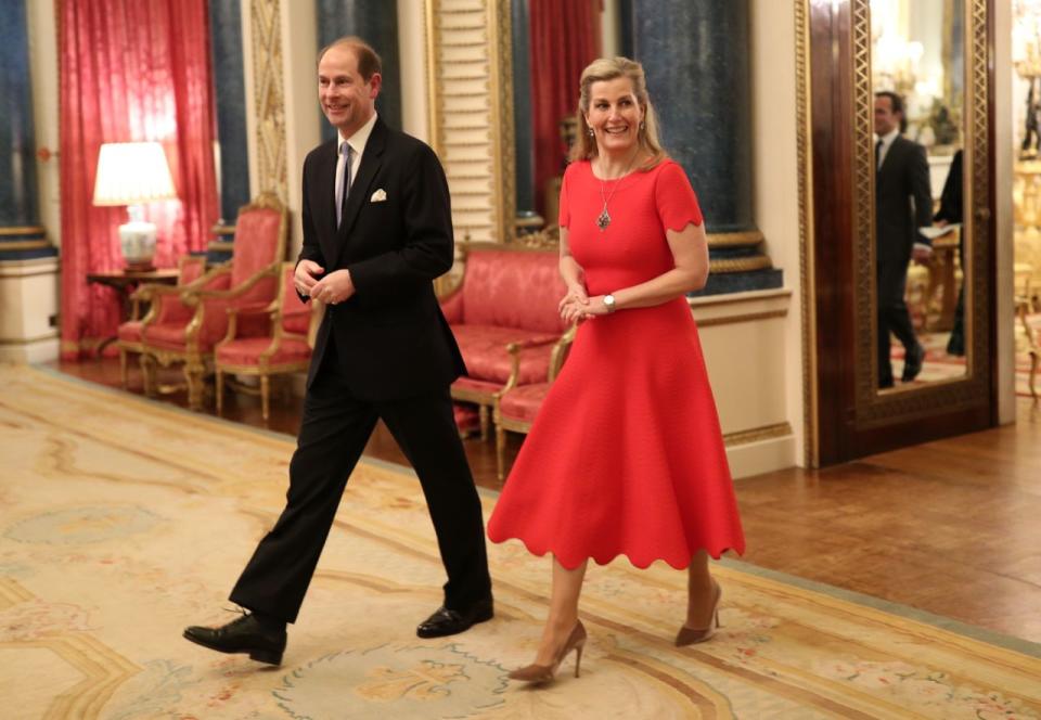 Prinz Edward, Earl of Wessex, und Sophie, Countess of Wessex, bei ihrer Ankunft beim Empfang für einen britisch-afrikanischen Investitionsgipfel. Foto: Getty