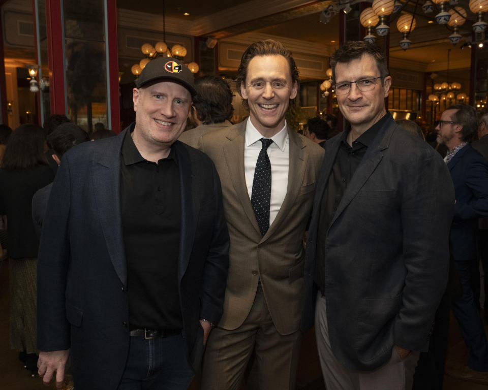 Kevin Feige, Tom Hiddleston and Nathan Fillion