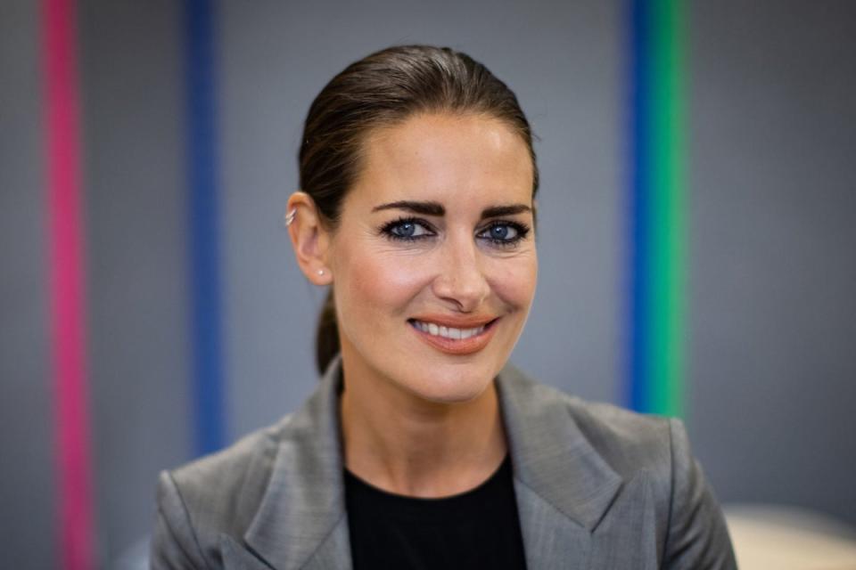 Sky Sports presenter Kirsty Gallacher has revealed she broke her toe when she had 8 miles to go during the London Marathon 2023  (PA)