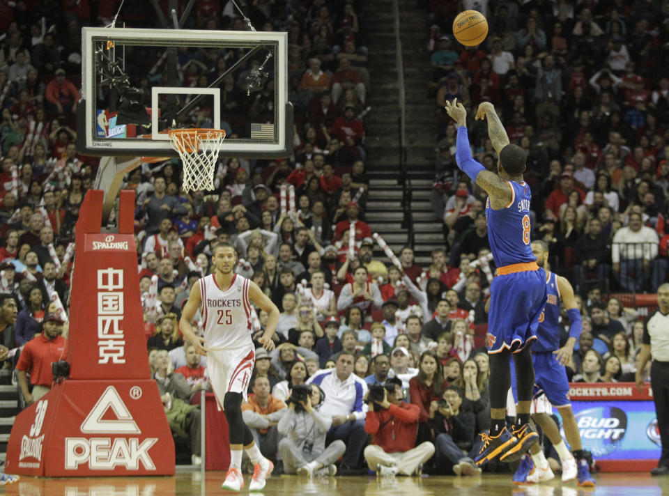 J.R. Smith and the score of basketball games apparently have an adversarial relationship. (AP Photo)