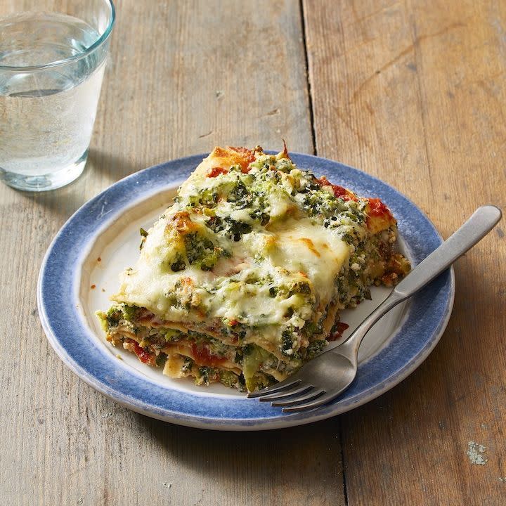 Vegetarian Lasagna with Spinach and Broccoli