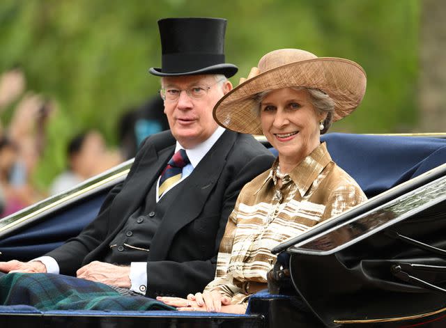 <p> Karwai Tang/WireImage</p> Birgitte, Duchess of Gloucester and Prince Richard, Duke of Gloucester at Trooping the Colour in June 2023