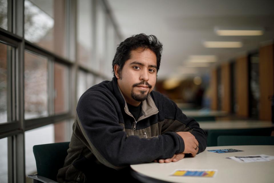 Student Miguel Casimiro is photographed on the campus of Northeastern Illinois University on Nov. 11, 2019. 