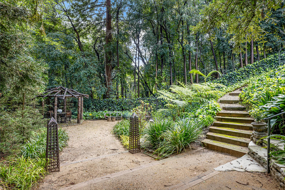 The gardens of Greystoke Cottage offer a private idyll in the heart of Bel Air.