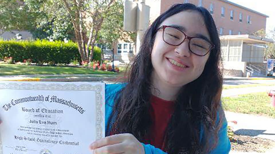 Deep brain stimulation for severe obsessive-compulsive disorder helped Julia Hum earn her high-school equivalency certificate last year. - Courtesy Julia Hum