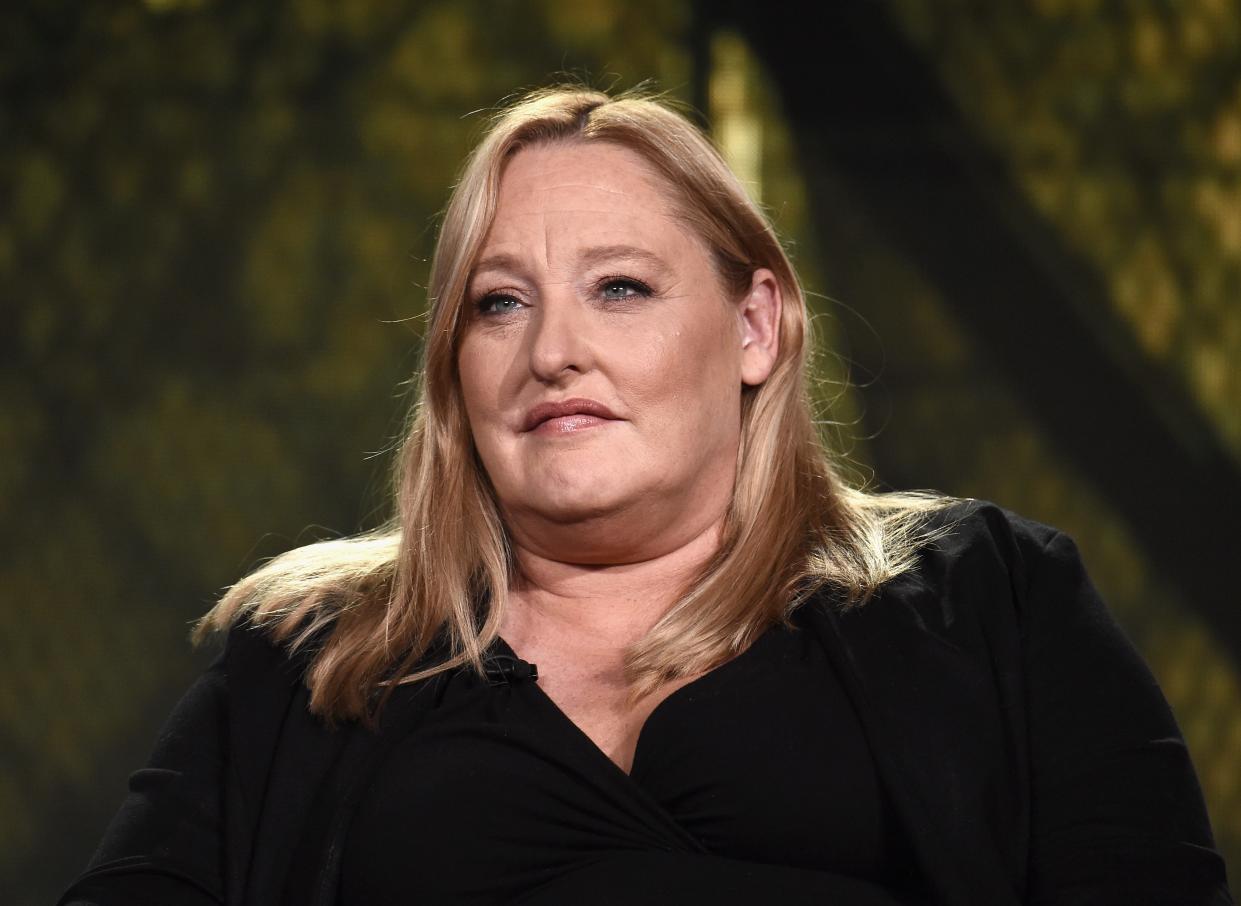 Heidi Beirich, then the Intelligence Project Director, Southern Poverty Law Center, during the Investigation Discovery portion of the Discovery Communications Winter TCA Event 2018 at the Langham Hotel on Jan. 12, 2018 in Pasadena, Calif.