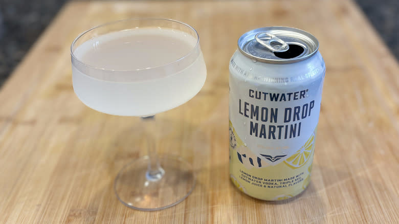 Cutwater Lemon Drop Martini with glass