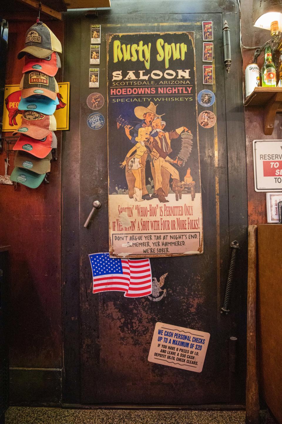 Rusty Spur Saloon's freezer used to be a bank vault, May 13, 2021, Scottsdale.