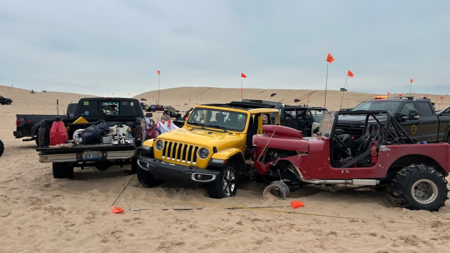 This photo from the Oceana County Sheriff's Department shows the scene after a May 26, 2024, crash at Silver Lake Sand Dunes that killed Kadie Price.