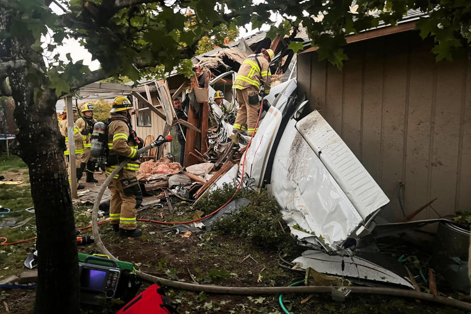 2 dead, 1 injured after plane crashes through roof of home in Oregon
 (Tualatin Valley Fire and Rescue)