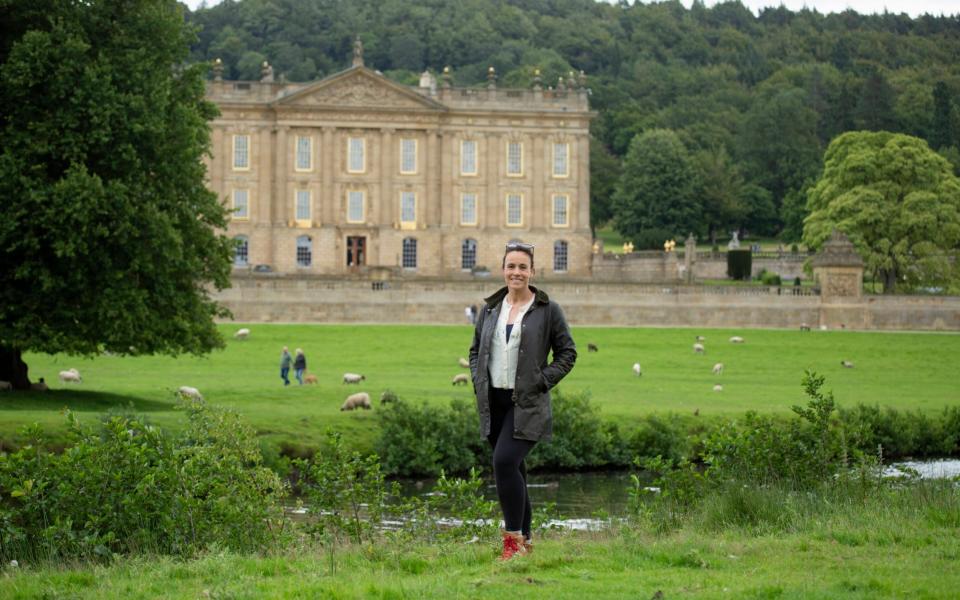 Writer Jessica Salter walking in the grounds of Chatsworth House in Derbyshire - Andrew Fox