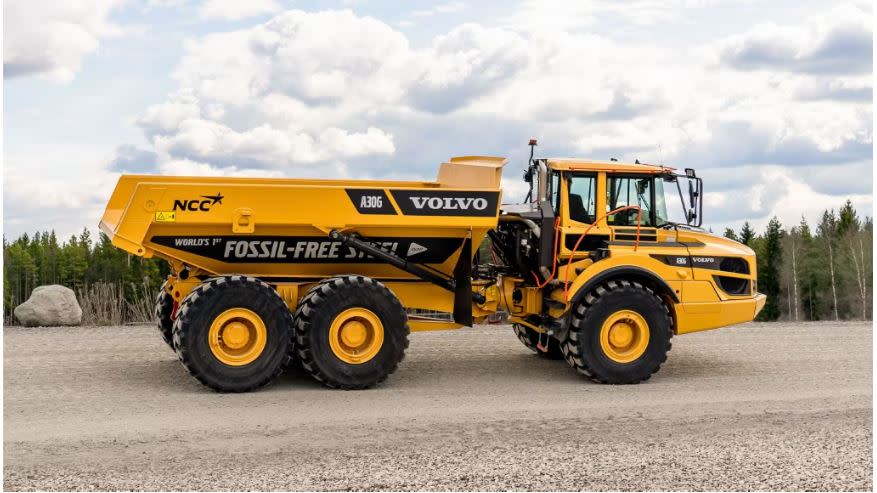 A Volvo A30G articulated dumper made of fossil-free steel. (Photo: Volvo Trucks)