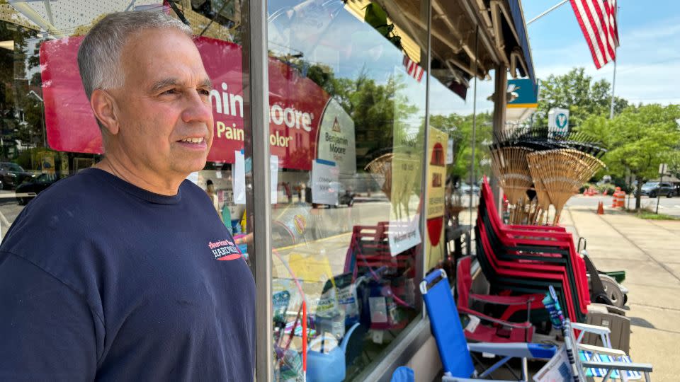 Roy Morchian, owner of American Royal Hardware in Montclair, New Jersey, says grill sales have returned to pre-pandemic levels at the local True Value franchise. - Paul Glader/CNN
