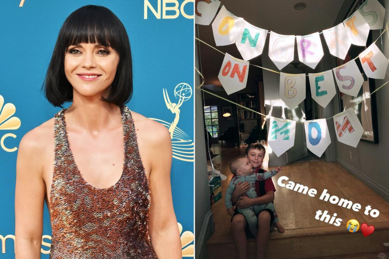 Christina Ricci and kids night of emmys