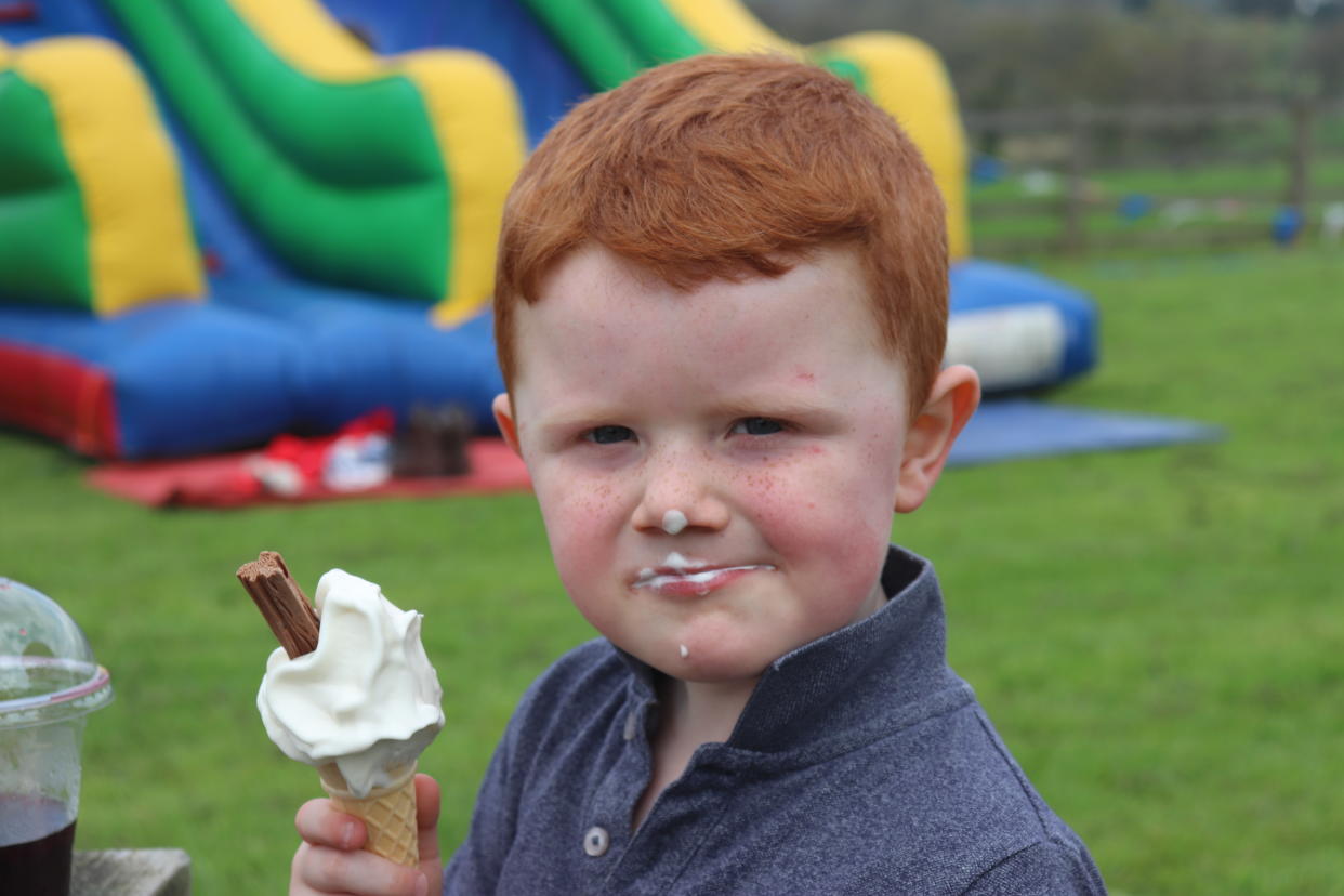 Four-year-old Oliver McCuaigh, from the village of Gartocharn, enjoys an ice cream at the Coronation Big Lunch (Eden Project)